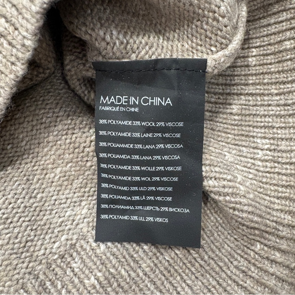 🌟CLUB MONACO🌟 MOCK NECK ITALIAN WOOL BLEND SWEATER MARLED BEIGE SZ XL - Picture 5 of 6